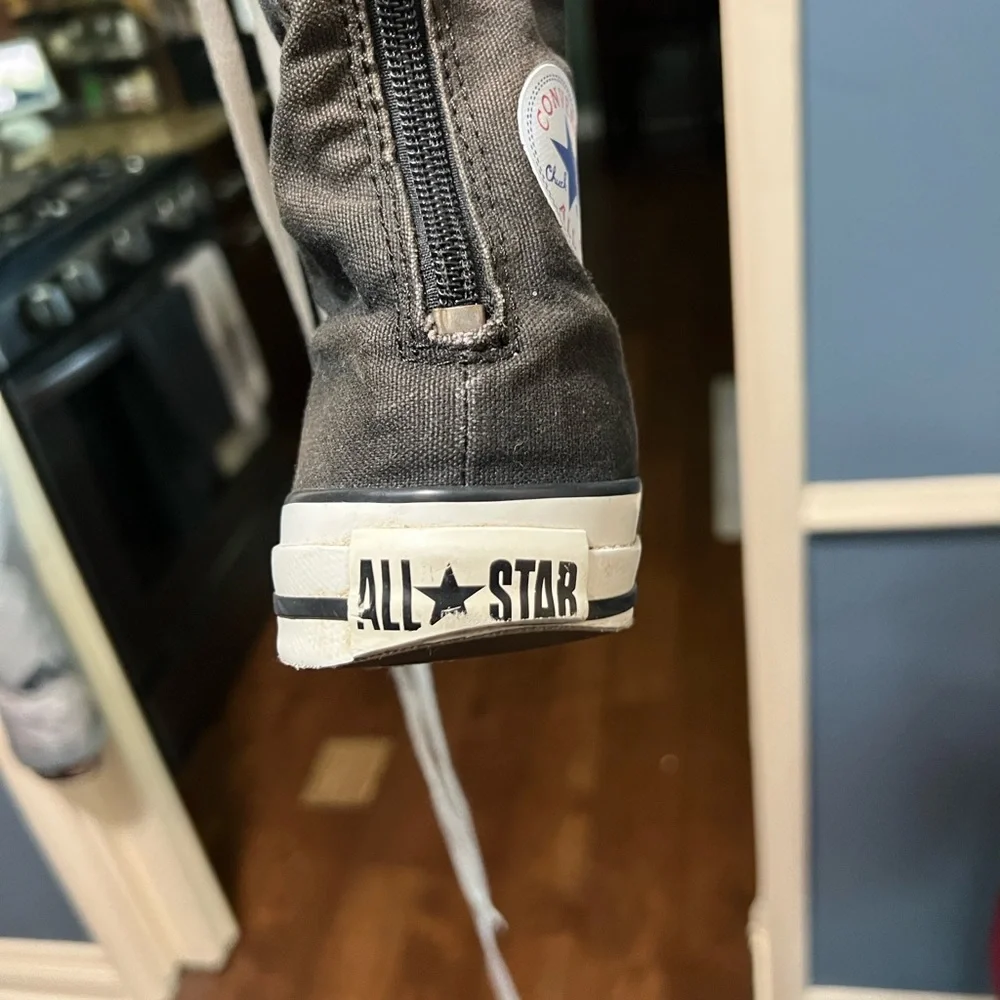 Converse Black Knee-High Sneakers with White Laces - Picture 5 of 10